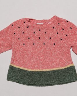 Pull en maille Zara Baby 9 mois rose – motif pastèque