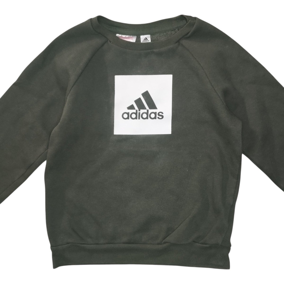 Pull kaki Adidas pour garçon – 3–4 ans