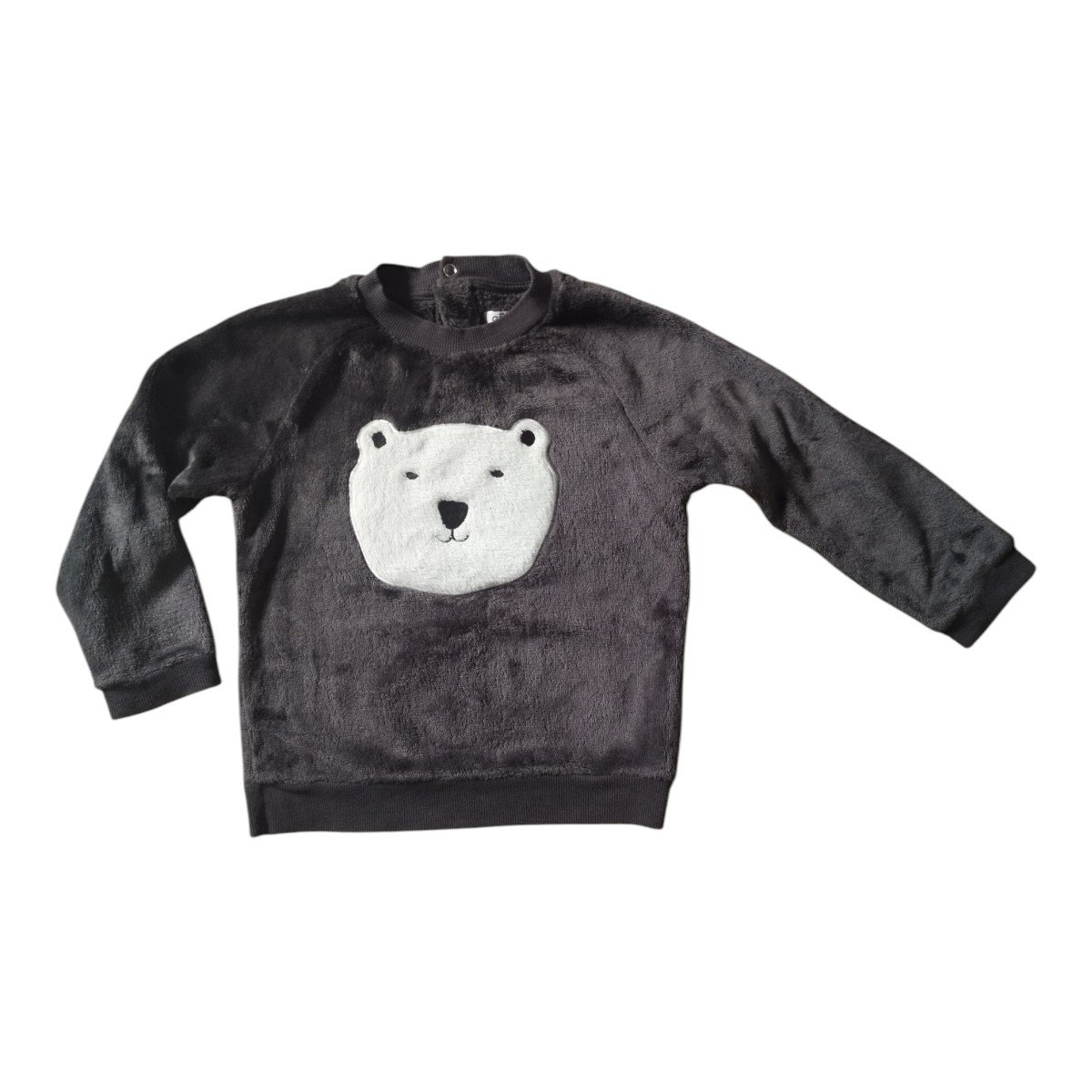 Sweat molleton peluche ours gris anthracite Gémo – 4 ans