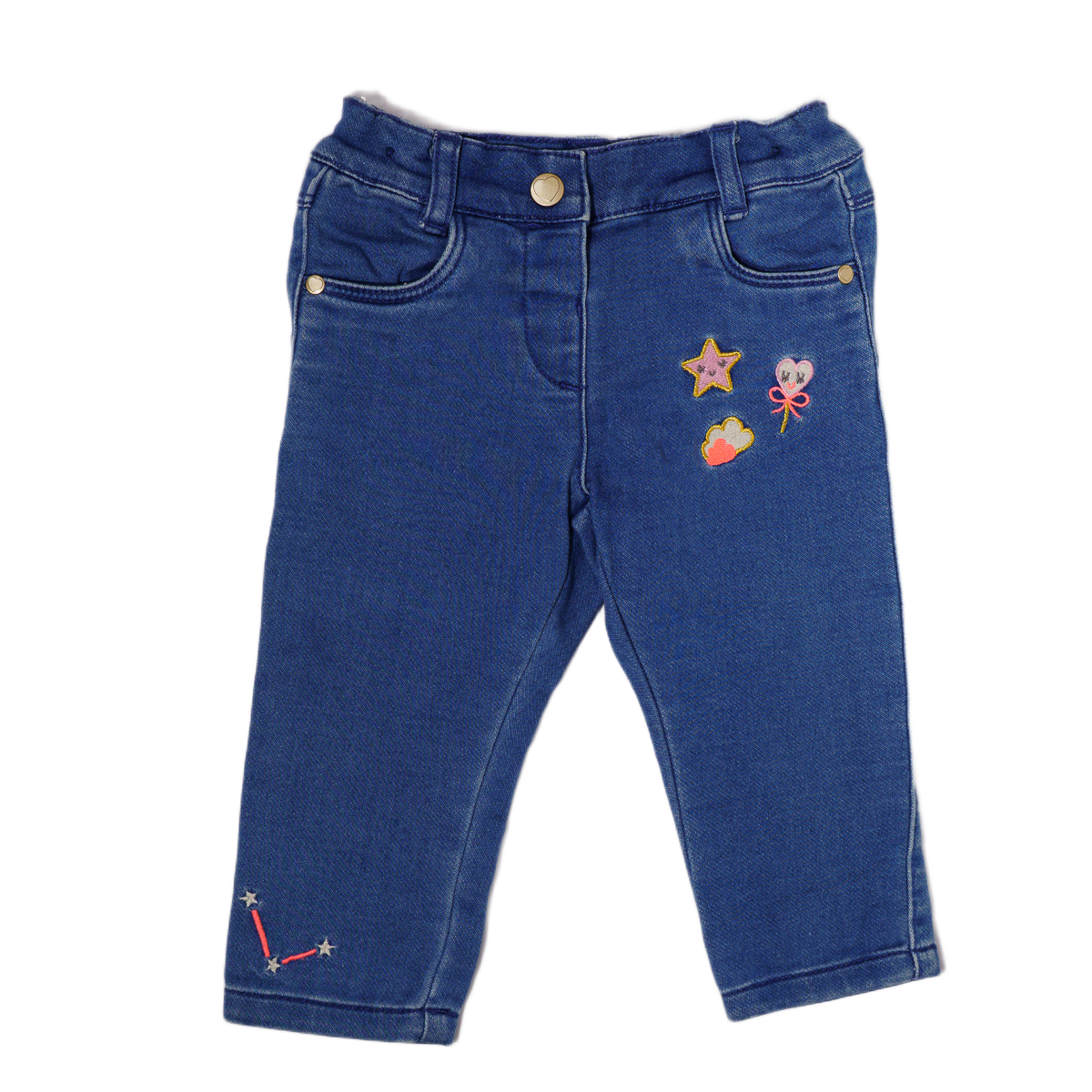 Jean bébé fille brodé à poches arrière en cœur Baby Club C&A – 74 / 9 mois